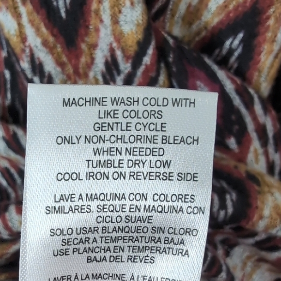 NWT Absolutely Famous | Boho Geometric Brown Grey Black 3/4 Sleeve Top Size 3X - Picture 8 of 11